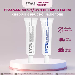 Kem Dưỡng nâng tone Civasan H2O và Meso Blemish Balm