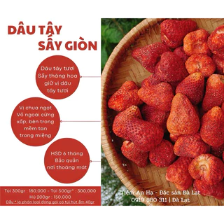 Dâu Tây Sấy Giòn | 200-300-500 | Đặc sản Đà Lạt