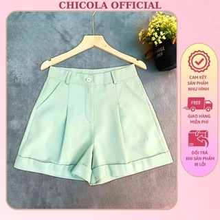 Quần Đùi Lật Gấu Nữ CHICOLA OFFICIAL Quần Short Chất Vải Tuyết Mưa Cao Cấp CO657