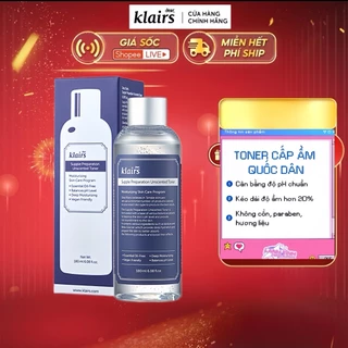 Nước Hoa Hồng Không Mùi Dưỡng Ẩm Da Và Làm Mềm Da Dear Klairs Supple Preparation Unscented Toner 180ml