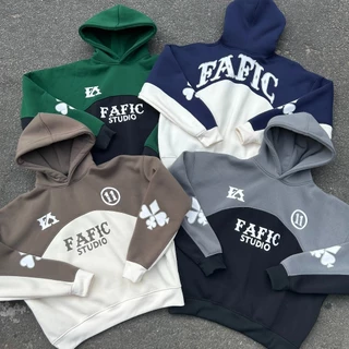 FAFIC STUDIO Áo khoác hoodie Poker number 11 lucky chất nỉ bông 380gsm dáng boxy nón to