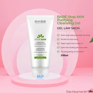 Sữa rửa mặt BABE Stop Akn Purifying Cleansing gel cho da dầu mụn 200ml