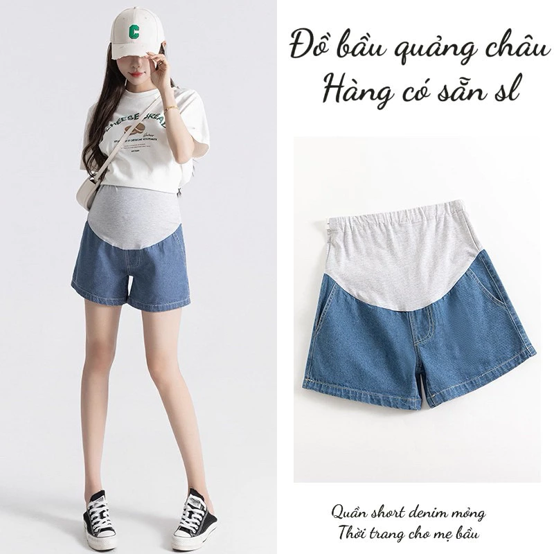 Quần sooc bầu, quần sooc jeans siêu xinh cho mẹ bầu