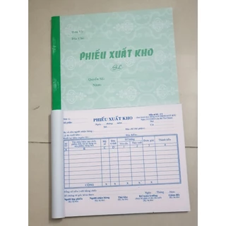 Phiếu xuất kho 2 liên A5, phiếu nhập kho 2 liên A5 (16x20) 100 tờ