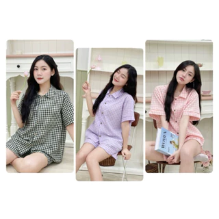 Bộ đồ ngủ pijama nữ ngắn tay mùa hè chất xốp Hàn mềm mại cute dễ thương - jem