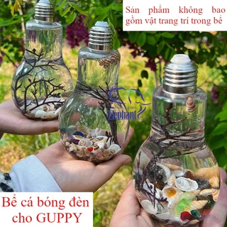 Bể cá hình bóng đèn có đèn led đổi màu dành cho cá Guppy, bảy màu