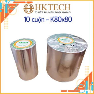 [10 Cuộn] Giấy In Hóa Đơn In Bill K80x80 Bọc Bạc Akira Hàng Chính Hãng, Giấy In Hóa Đơn In Bill K80 Đường Kính 80mm