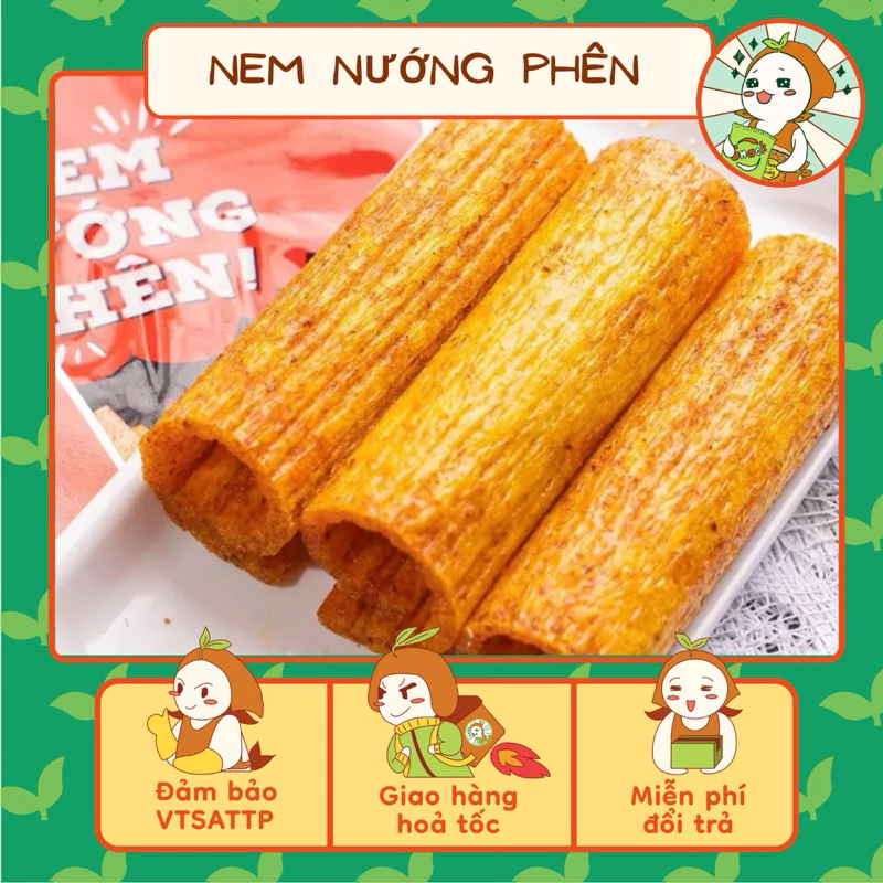 Combo 5 gói snack nem nướng phên bà Tuyết Diamon làm từ bột mì( ăn là nghiền), Ăn Vặt Nhà Mầm.