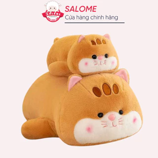 Gấu Bông Con Mèo Mập Nằm Cute Size 50cm-95cm Lông Siêu Mịn SALOME, Gối Ôm Hình Mèo Qùa Tặng Cao Cấp