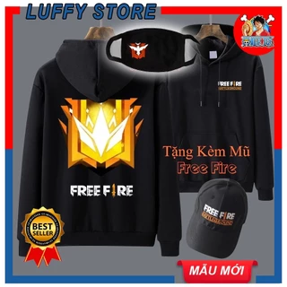 Áo Hoodie free fire rank thách đấu [ TẶNG KÈM 1 NÓN ] 2 màu đen và trắng chất nỉ hình in sắc nét | LÙ STORE