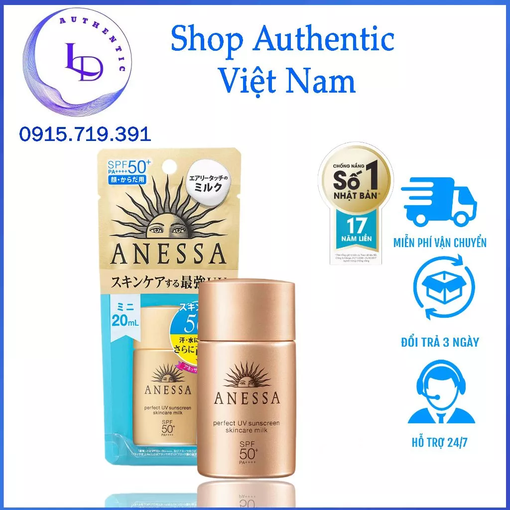 [Date 2026+ 90ml] Kem Chống Nắng Anessa kem chống nắng cao kiềm dầu suốt 24h