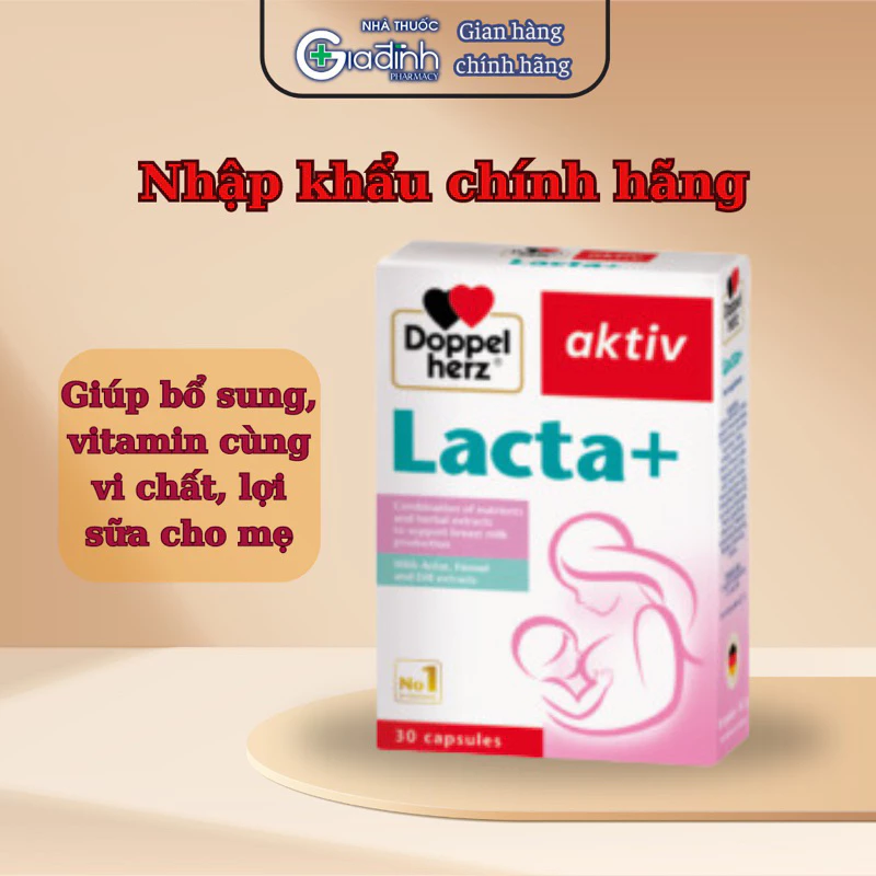 Viên Uống Lợi Sữa Dopper Herz Aktiv Lacta Bổ Sung Các Vitamin và Khoáng Chất Cho Mẹ Hộp 30 Viên