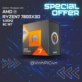 CPU AMD Ryzen 7 7800X3D ( 4.2GHz Boost 5.0GHz / 8 nhân 16 luồng / 104MB / AM5) [NEW]