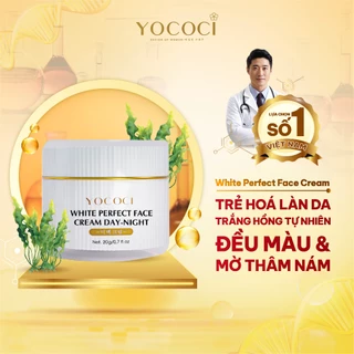 Kem dưỡng trắng da mặt ngày đêm cao cấp Yococi White Perfect Face Cream Day Night  trắng hồng tự nhên 20g