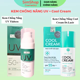 Kem Chống Nắng Uv Protection + Cool Cream Dr.Lacir, Kem dưỡng trắng da, kiềm dầu dưỡng da khô da hỗn hợp Simshop102 50gr