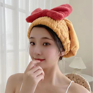 [FREESHIP❤️] KHĂN GỘI ĐẦU CÓ NƠ , KHĂN CUẤN KHÔ TÓC SIÊU NHANH HÀN QUỐC