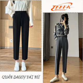 Quần baggy nữ, quần âu nữ vải tuyết mưa phong cách Hàn Quốc