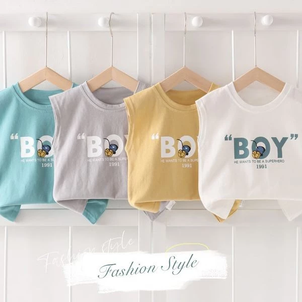 Áo ba lỗ bé trai , áo thun sát nách cho bé từ 11 - 65kg - Áo Boy