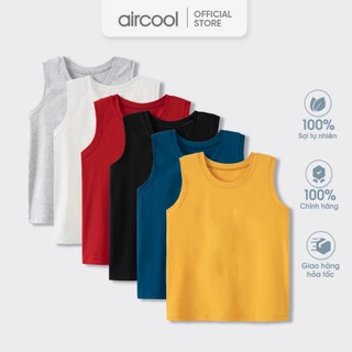 Áo ba lỗ bé trai AIRCOOL cotton basic mùa hè thoáng mát cho bé từ 2 đến 16 tuổi