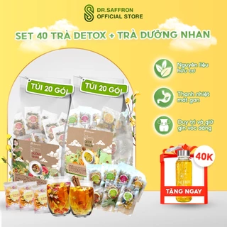 Set 40 gói trà detox và trà dưỡng nhan mix vị giúp đẹp da, đẹp dáng