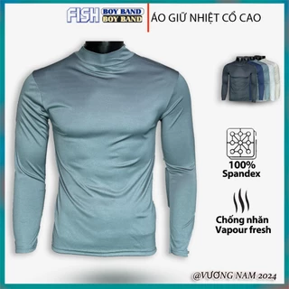 Áo giữ nhiệt nam cổ cao 3 phân chất thun lạnh form ôm chống nắng co giãn tốt F124A