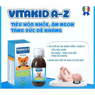 Vitakid A-Z Multivitamin-Vitamin tổng hợp vị chuối 150ml giúp bé ăn ngon, tăng sức đề kháng