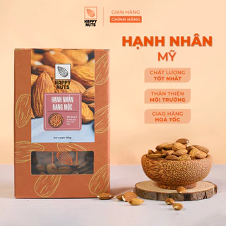 Hạt hạnh nhân rang mộc Mỹ HAPPY NUTS tách vỏ 250gr, 500gr ngũ cốc dinh dưỡng cho bà bầu, ăn kiêng