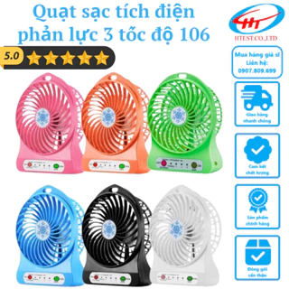 Quạt sạc tích điện phản lực 3 tốc độ 106 - Màu ngẫu nhiên ( Random )