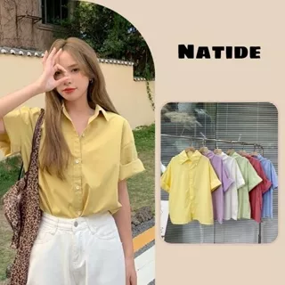 ÁO SƠ MI TRƠN TAY GẬP BẢNG MÀU PASTEL SIÊU XINH NATIDE_OFFICAL - FG065