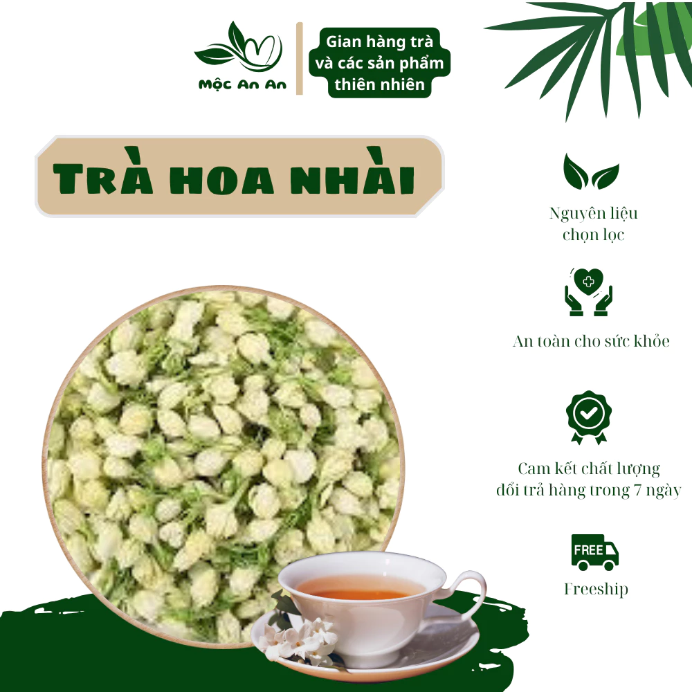 Trà Hoa Nhài (Hoa Lài) 200gr Sấy Khô Nguyên Bông Trắng Đẹp Thượng Hạng - MỘC AN AN