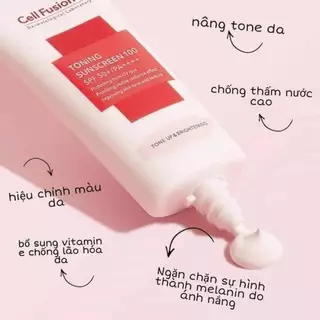 Kem chống nắng Cell fusion C toning suncreens 100 spf 50 dưỡng ẩm, chống nắng hiệu quả, làm da sáng hồng tự nhiên