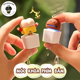 Đồ Chơi Móc Khóa Keycap Vô Tri Hình Nấm Mario,Ngọc Rồng,Mông Shin,Gõ Mõ Xả Stress Có Nhạc Và Đèn Vui Nhộn Dễ Thương