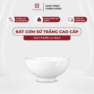 Combo 6 bát ăn cơm khum trắng 4.4 inch sứ Long Phương