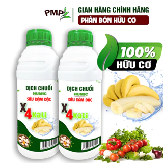 Combo 2 Chai Dịch Chuối Humic PMP Vi Sinh Cho Rau Sạch, Hoa, Cây Cảnh, Phong Lan