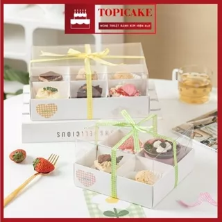 Phụ Kiện Sinh Nhật Hộp Cupcake Đựng Bánh 4 Ngăn,6 Ngăn,9 Ngăn Giấy Cứng Cao Cấp