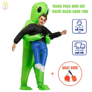 Bộ Đồ Hơi Người Ngoài Hành Tinh Hóa Trang Halloween Vui Nhộn Kèm Quạt Bơm và Hộp Pin