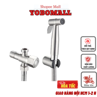 Vòi Xit Vệ Sinh Tăng Áp Inox Sus 304 Cao Cấp Ống Dây Thép Không Gỉ dài 1,4m - Yobomall