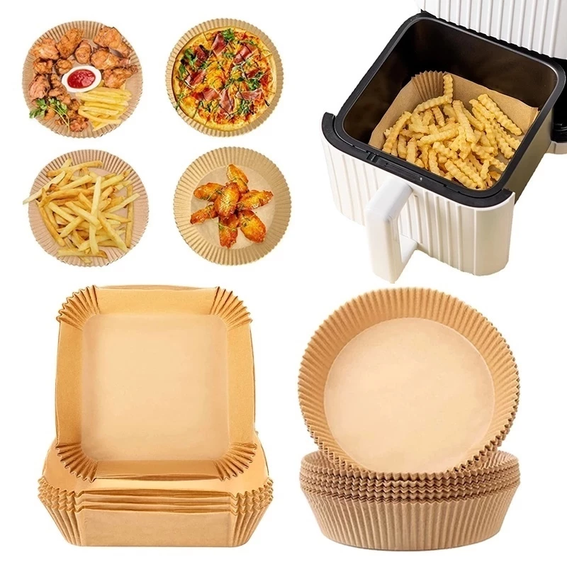 Set 50 Miếng Giấy Lót Nồi Chiên Hình Khuôn Bánh - Giảm Thiểu Tối Đa Dầu Mỡ Bám Vào Nồi Chiên