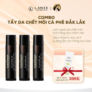 Combo 03 son cà phê Đắk Lắk làm sạch da chết môi 5g