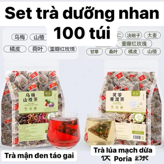 SET 100 TÚI TRÀ MẬN ĐEN TÁO GAI VÀ YẾN MẠCH DỪA PORIA