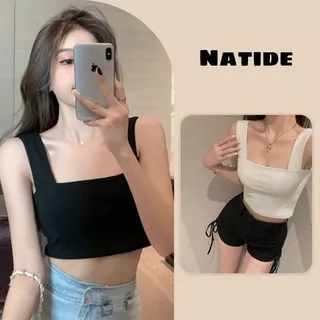 Áo Croptop Nữ Hai Dây Quai Lớn Cổ Vuông Chất Cotton Mềm Mịn Ôm Dáng Sexy NATIDE.OFICAL -FG002