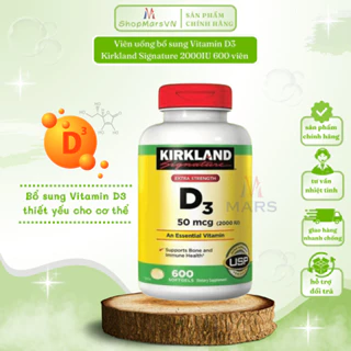 Viên uống bổ sung Vitamin D3 Kirkland Signature 2000IU 600 viên date 2027 - Shopmarsvn