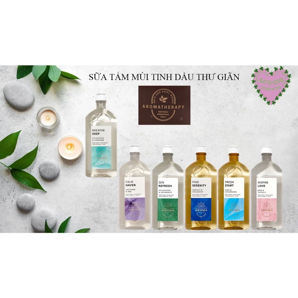 (Mẫu mới nhất)Sữa tắm thư giãn Bath and Body Works Aromatherapy 295ml