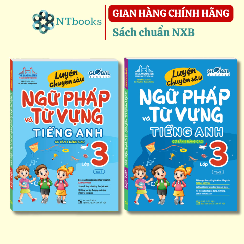 Sách - Combo 2 cuốn - GLOBAL SUCCESS Luyện chuyên sâu ngữ pháp và từ vựng tiếng anh lớp 3 Tập 1 + Tập 2