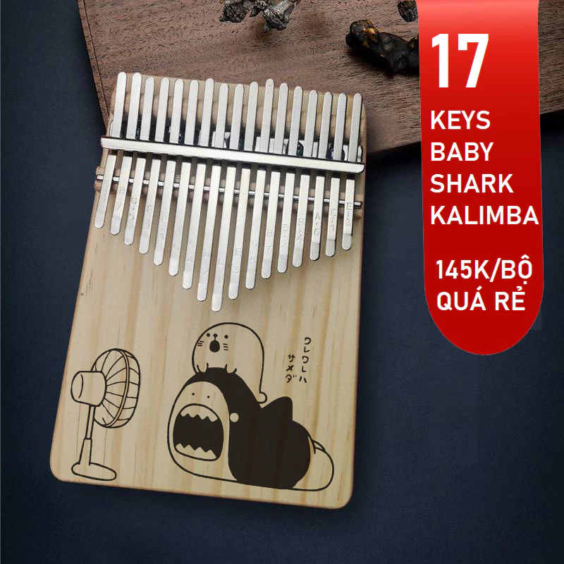 ĐÀN KALIMBA 17 PHÍM GỖ GIÁ RẺ CHO BẠN MỚI TẬP CHƠI -KHẮC HÌNH CUTE- MODEL SHK172023