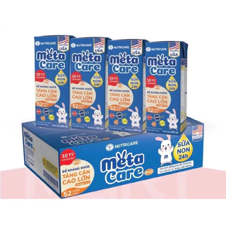 Thùng sữa bột pha sẵn Nutricare Metacare xanh Eco nước loại 180ml (48 hộp)
