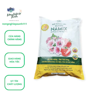 Đất trồng cây đa dụng Namix bao 5dm3 khoảng 2kg chuyên trồng: Rau, củ, quả, hoa và cây kiểng