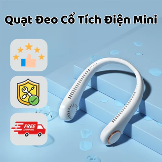 Quạt Đeo Cổ Mini Tích Điện Siêu Mát, Quạt Mini Không Cánh Sạc USB Tiện Lợi, Quạt Gió Siêu Mạnh Thoáng Mát Khi Trời Nóng