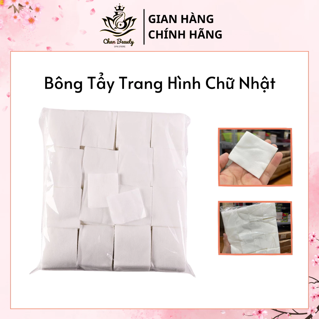 Bông Tẩy Trang Miếng Hình Chữ Nhật, Siêu Gòn Mềm Mịn Chuyên Dành Cho Spa 1200 Miếng