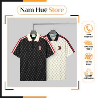 Áo Polo The Bad God Monogram, Áo polo thêu chữ B trước ngực chất cotton tháng mát